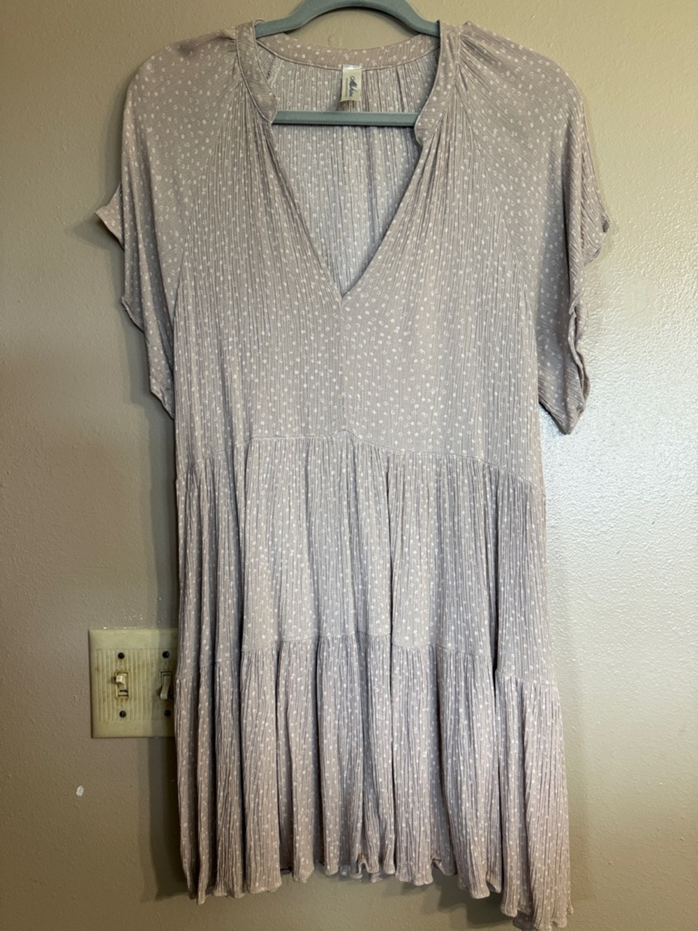 mahina V-Neck Tiered Mini Dress